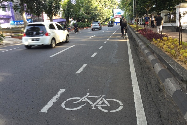 道路に用意された自転車レーン