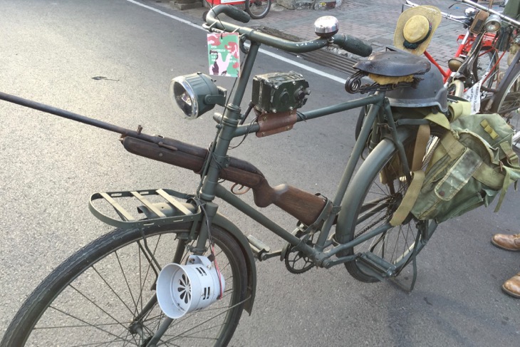 写真の自転車は1942年イギリス製。渋い。