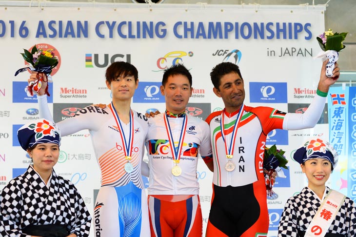 アジア自転車競技選手権大会 個人TT男子エリート表彰台