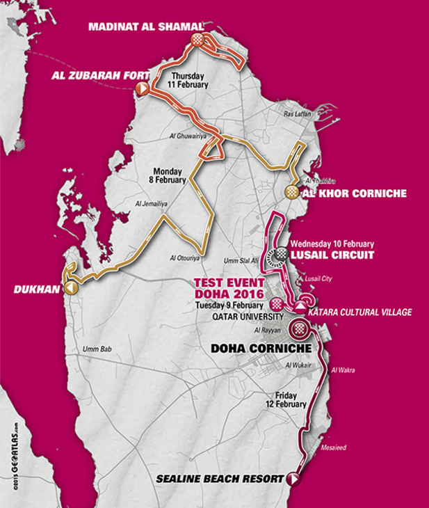 ツアー・オブ・カタール2016コース全体図