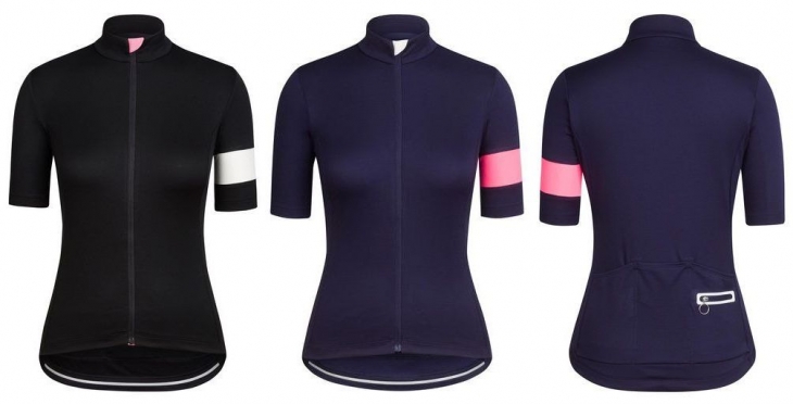 Rapha Womens Classic Jersey II（ブラック、ネイビー/ハイビズピンク）