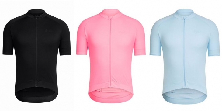 Rapha Core Jersey（左からブラック、ハイビズピンク、ライトブルー）