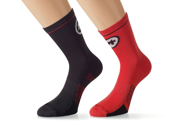 アソス équipeSocks_evo7(nationalRed/blockBlack)