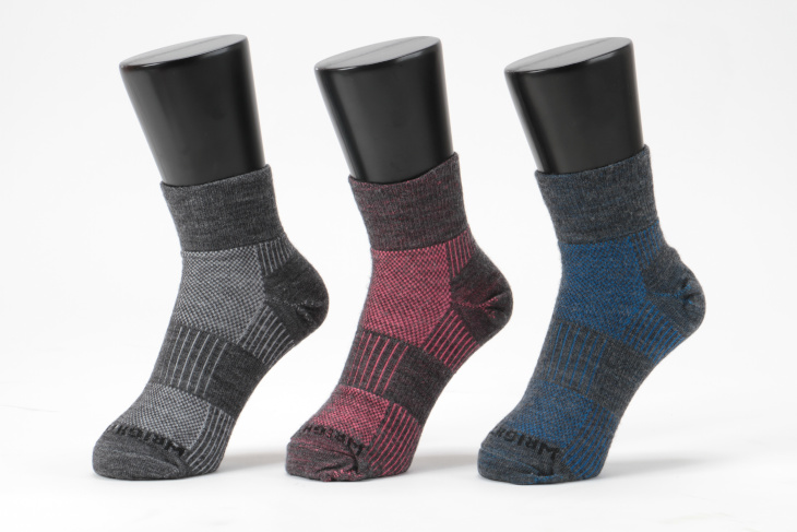 ライトソック Merino CoolMesh II Quarter(グレー、グレー/ピンク、グレー/ブルー)