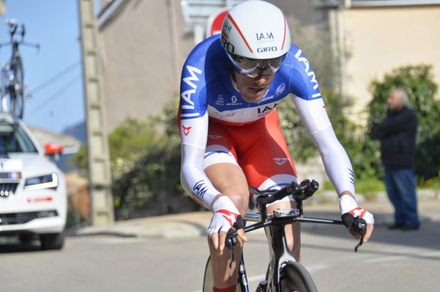 第2ステージ　フランスTT王者のジェローム・コッペル（フランス、IAMサイクリング）はステージ2位