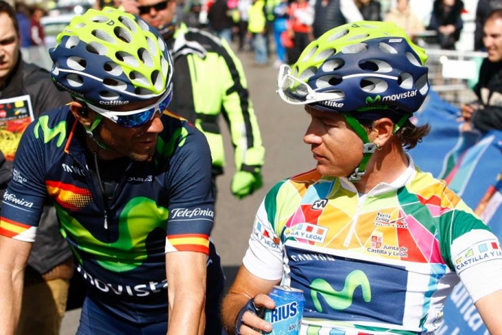 第2ステージ　アレハンドロ・バルベルデ（スペイン、モビスター）とカルロスアルベルト・ベタンクール（コロンビア、モビスター）