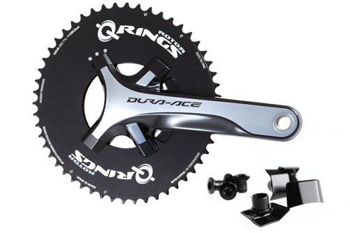 ローター Q-RINGS SHIMANO 4arm + アルミ製ボルトカバー（9000系DURA-ACE用）