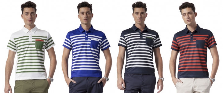 LIGNE8 LONDON POLO WITH STRIPE SUBLIMATION PRINT（Cactus/White、White/Lapis、White/Navy、Orange/Navy）