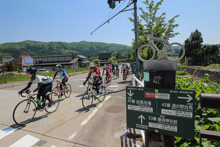 コースの至る所には、サイクリスト向けの標識が設置されている