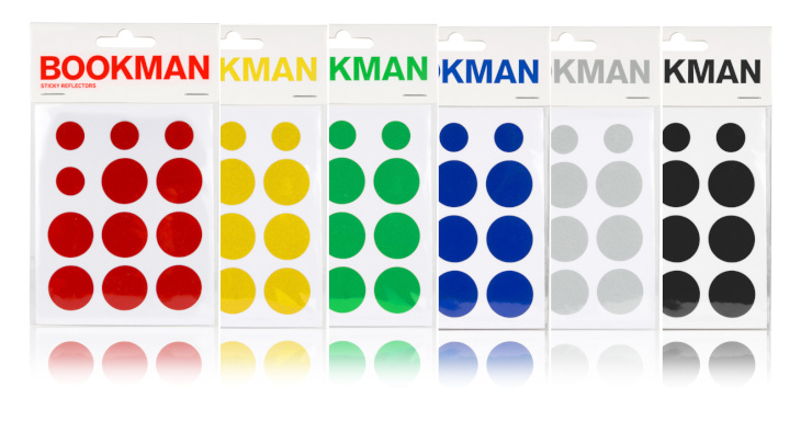 ブックマン STICKY REFLECTORS（レッド、イエロー、グリーン、ブルー、ホワイト、ブラック）