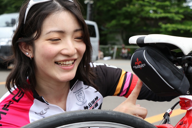 「このサドルバックは自分で選びました!」と蓑田さん