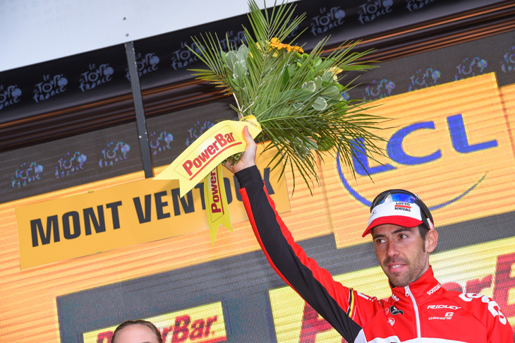 ツールのステージ初優勝を飾ったトーマス・デヘント（ベルギー、ロット・ソウダル）