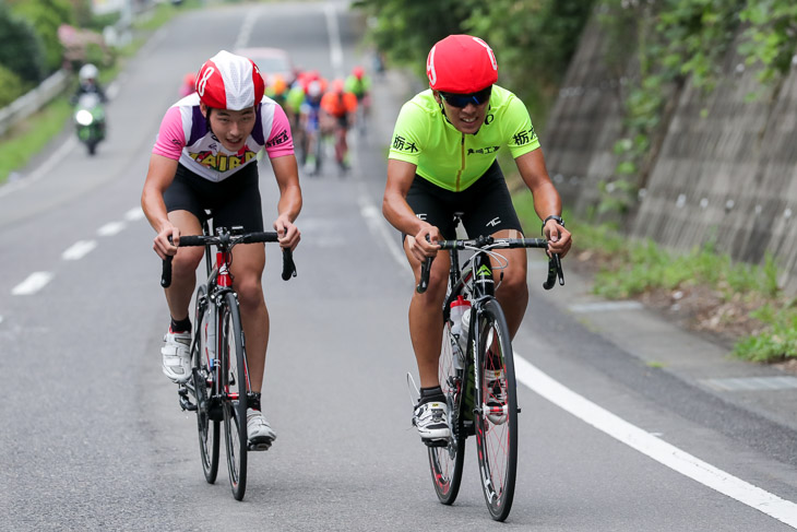 Y/ジュニア男子最終周回 伊藤奎(平工業高等学校)と小野寺慶(栃木県立真岡工業高等学校自転車競技部)が逃げる