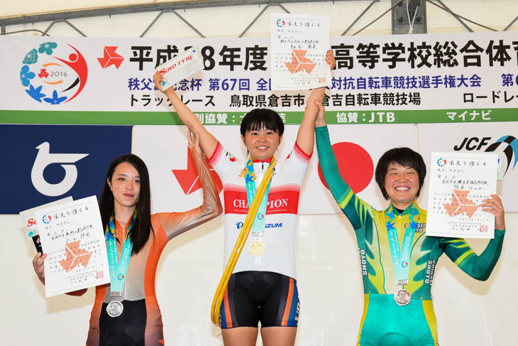 女子ケイリン 表彰式