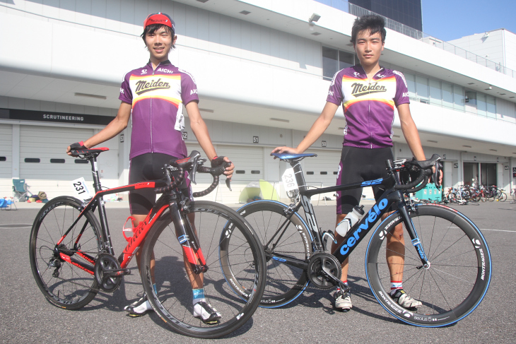 宮田直紀さん ウィリエール Cento1SR、中山海途さん サーヴェロ S2(愛工大名電高校)