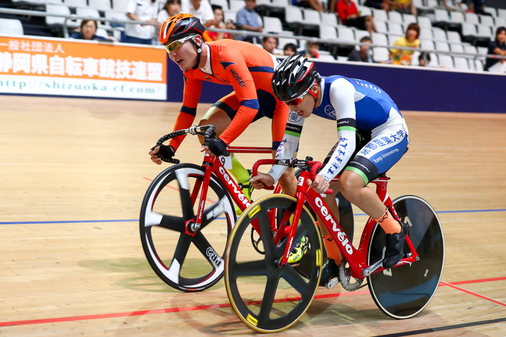 男子ポイントレース 2ラップした荒井佑太(法政大学)が優勝、曽我部厚誠(京都産業大学)が2位に