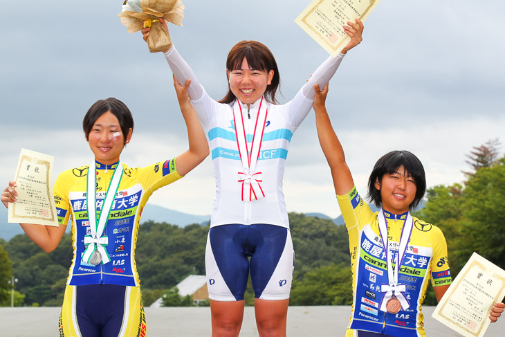 インカレ　女子個人ロードレース　福田咲絵（慶応義塾大学）が30km独走で優勝