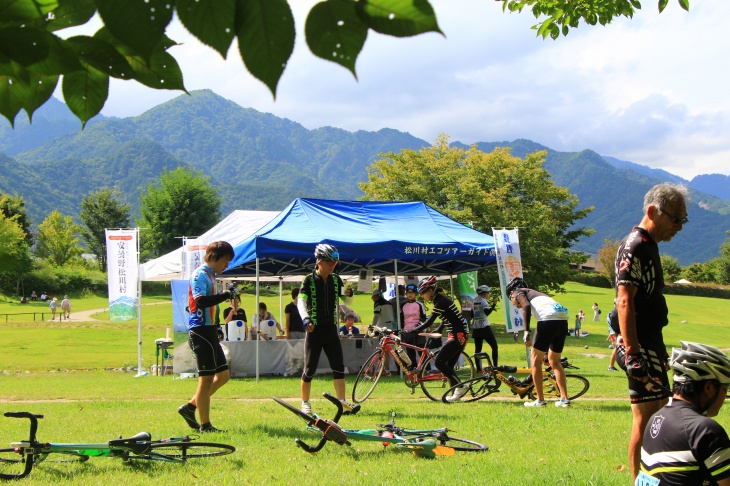 ちひろ公園の一角に設置された松川エイド