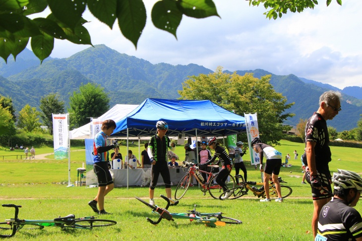 ちひろ公園の一角に設置された松川エイド