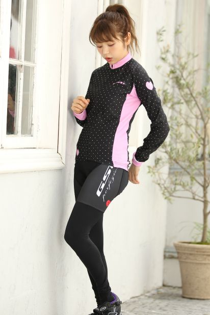 ジェッセージ Polka Lady LS Jersey(ブラック/ピンク)