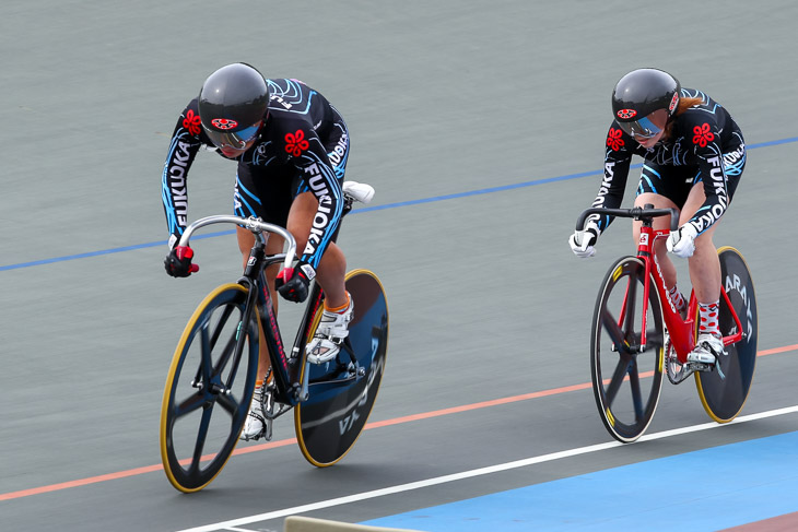 女子チームスプリント予選 2位 福岡県(児玉、大久保)48秒693 決勝へ