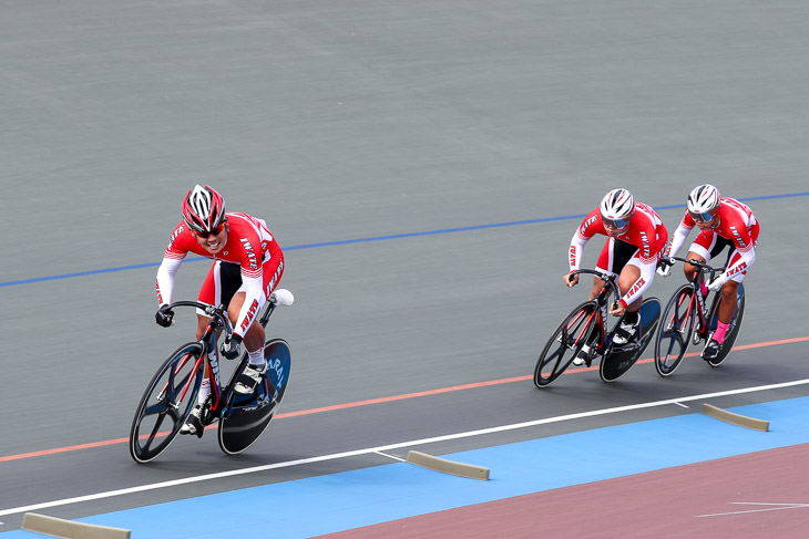 男子チームスプリント予選　2位　岩手県（藤根、後藤、照井）1分03秒512　大会新　決勝へ