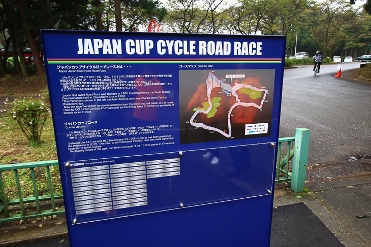 モニュメント脇にはジャパンカップの歴史ボードが併設された