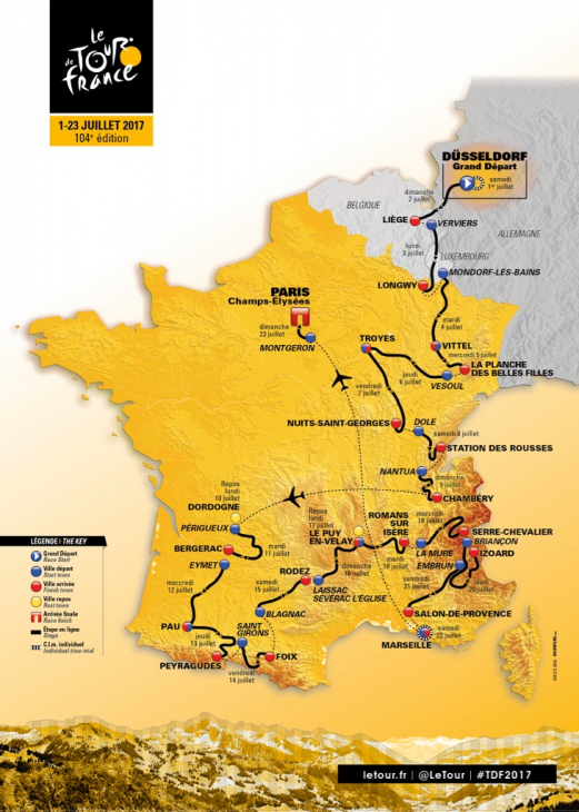 ツール・ド・フランス2017コースマップ