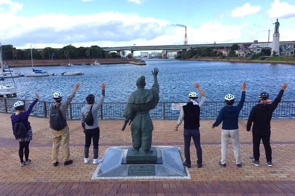Aグループ「これで津波も安心だワン!!~堺一筆書きワン湾線~」はコースが一筆書きの犬のルートになる。大和川から津波避難ラインを知るコース