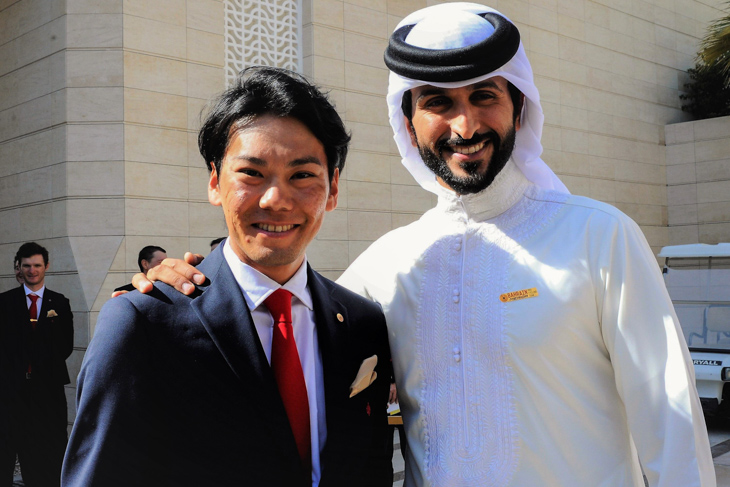 ナセル・ビン・ハマド・アル・カリファ王子と新城幸也