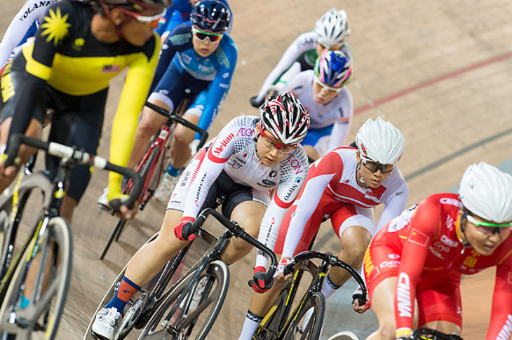 エリート女子オムニアムとポイントレースで優勝した梶原悠未（筑波大学）