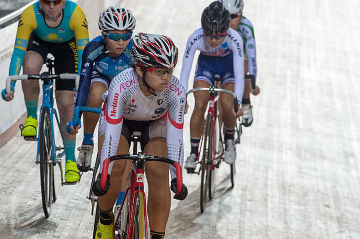 ジュニア女子ポイントレースにて銅メダルに輝いた松井優佳