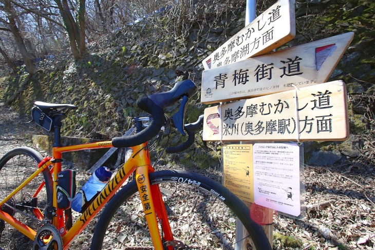 この先のむかし道は自転車不可ですね