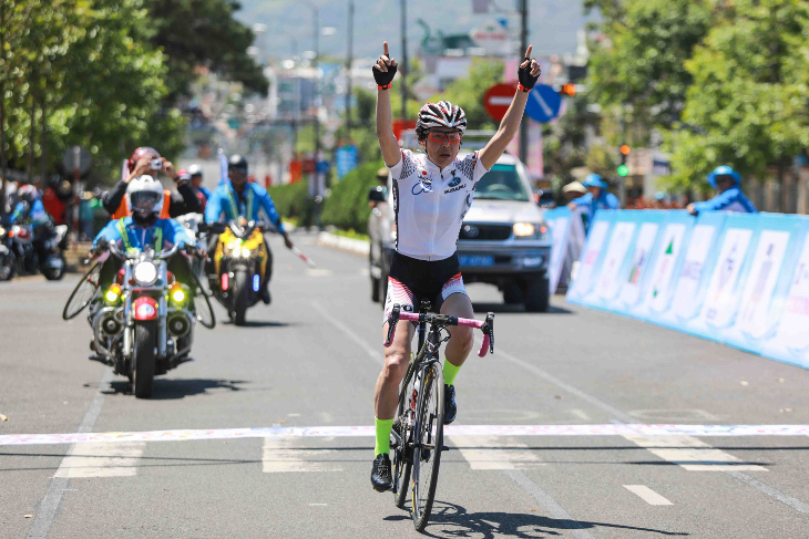 ビワセカップ第2ステージで独走勝利した唐見実世子（弱虫ペダルサイクリングチーム）