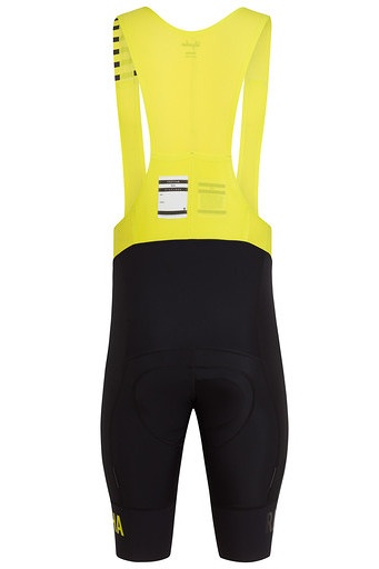 Rapha Pro Team Bib Shorts II背面(ブラック/シャルトリューズ)
