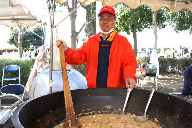 地元に伝わる郷土料理「鬼怒の船頭鍋」。ほうとう入りの煮込み鍋で美味でした