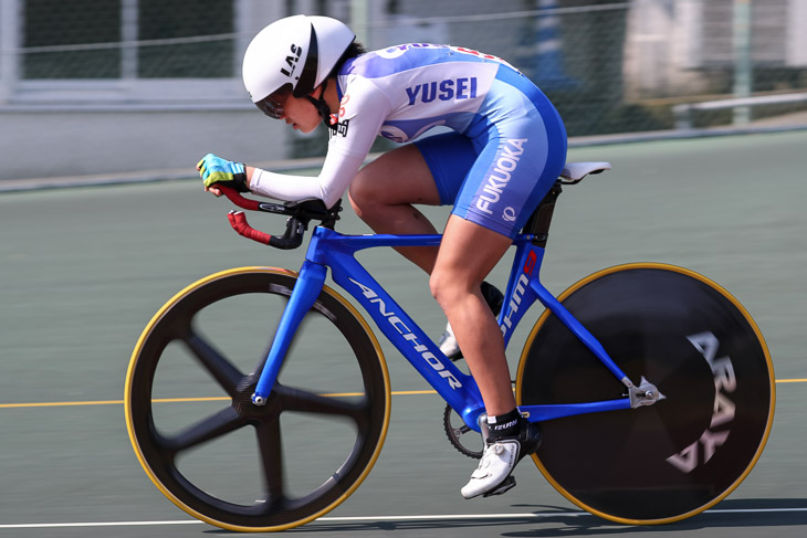 女子2kmインディヴィデュアル・パーシュート 1位 池上あかり(祐誠)2分38秒229
