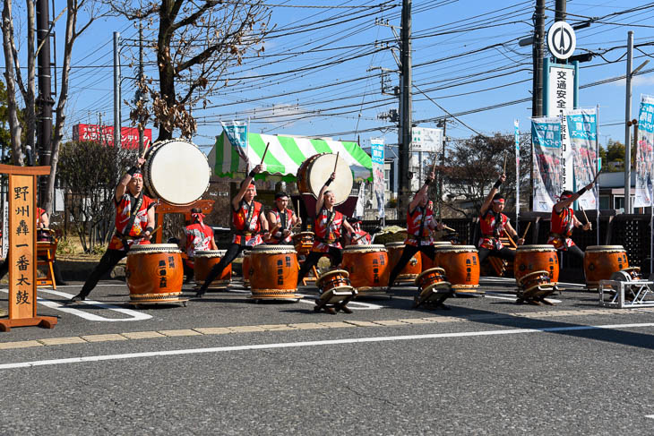 スタート地点の矢板市では、太鼓の演奏が披露された