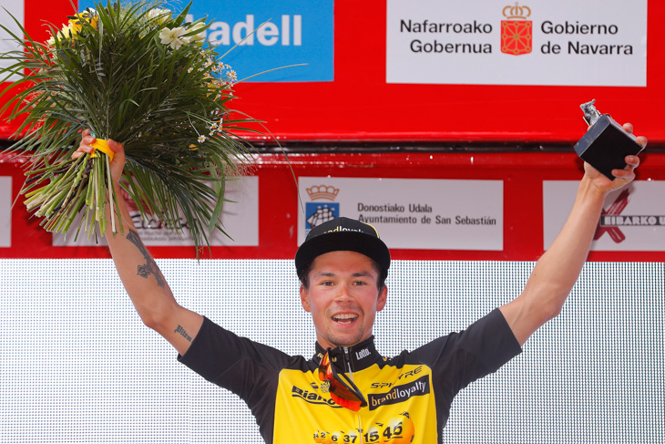 逃げ切り勝利を飾ったプリモシュ・ログリッチェ(スロベニア、ロットNLユンボ)