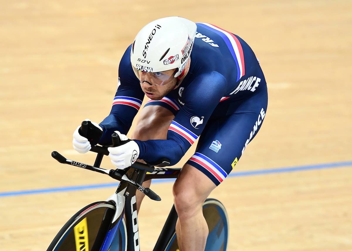 男子1kmタイムトライアル 1分00秒714で優勝したフランソワ・ペルヴィス(フランス)