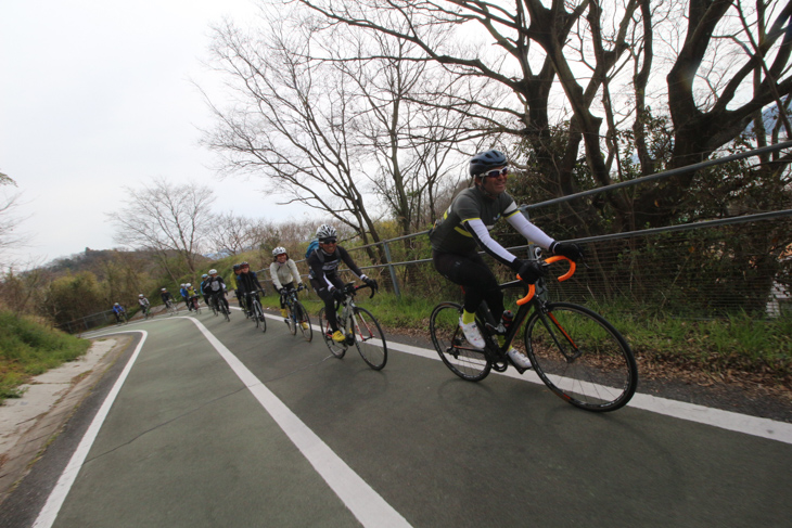 しまなみ海道の自転車道は走りやすいが、一列を意識して走行する