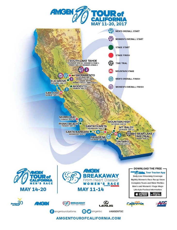 7日間にかけて行われるツアー・オブ・カリフォルニア2017