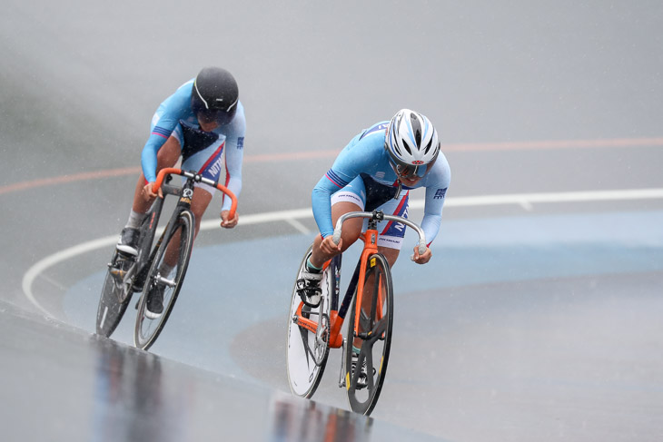 女子チームスプリント 1位 日本体育大学(松本、岡本)50秒003