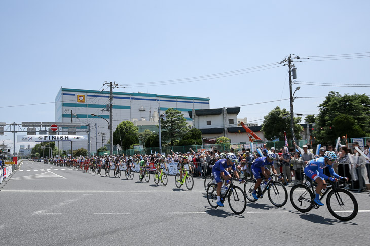 会場の大井ふ頭に好天のもと観客がレースを楽しむ