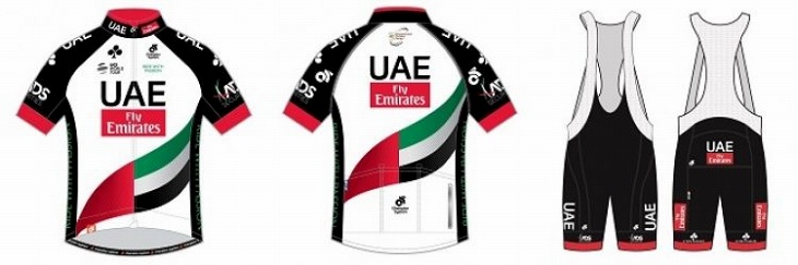 チャンピオンシステム　UAEチームエミレーツ レプリカ半袖ジャージ、ビブショーツ