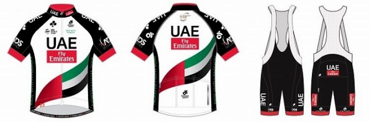 チャンピオンシステム UAEチームエミレーツ レプリカ半袖ジャージ、ビブショーツ