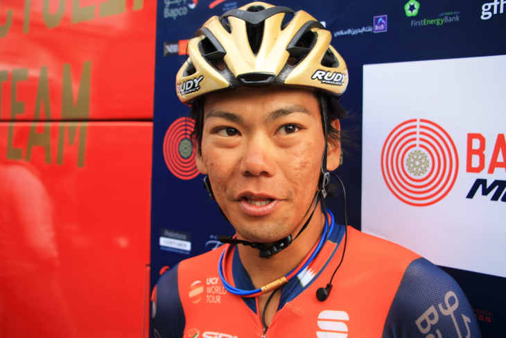 ツールを走り終えた新城幸也(バーレーン・メリダ)。第21ステージ終了後に話を聞いた