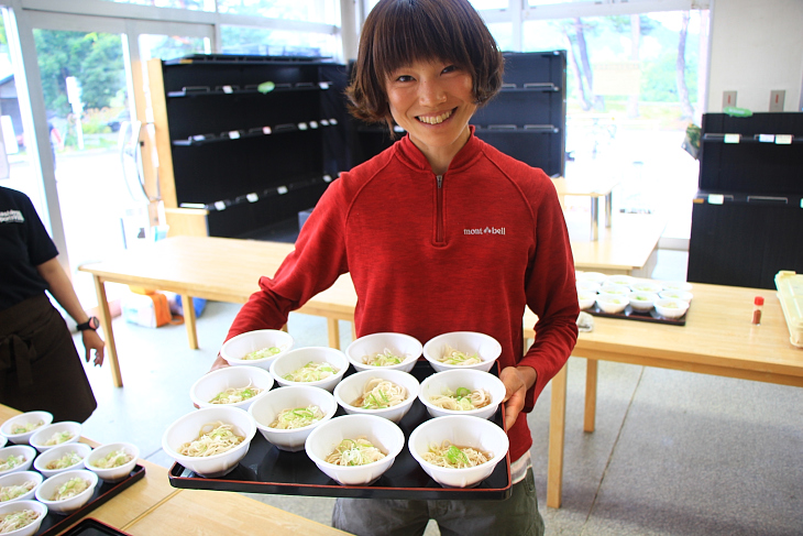 長野県産の地粉を用いた冷や麦でゴールに向かう最後の腹ごしらえ