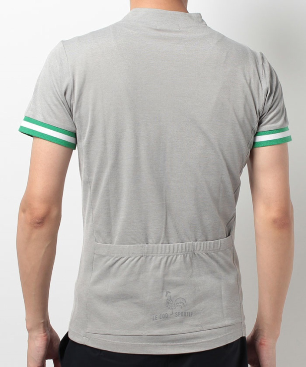 ルコックスポルティフ ヴェロジップ半袖ポロシャツ（QCT-710171、杢グレー）