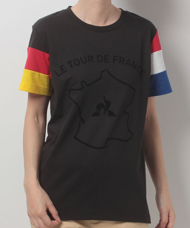 ルコックスポルティフ 2017ツールドフランス：ファンTシャツ（QL-0373TDF、ブラック）